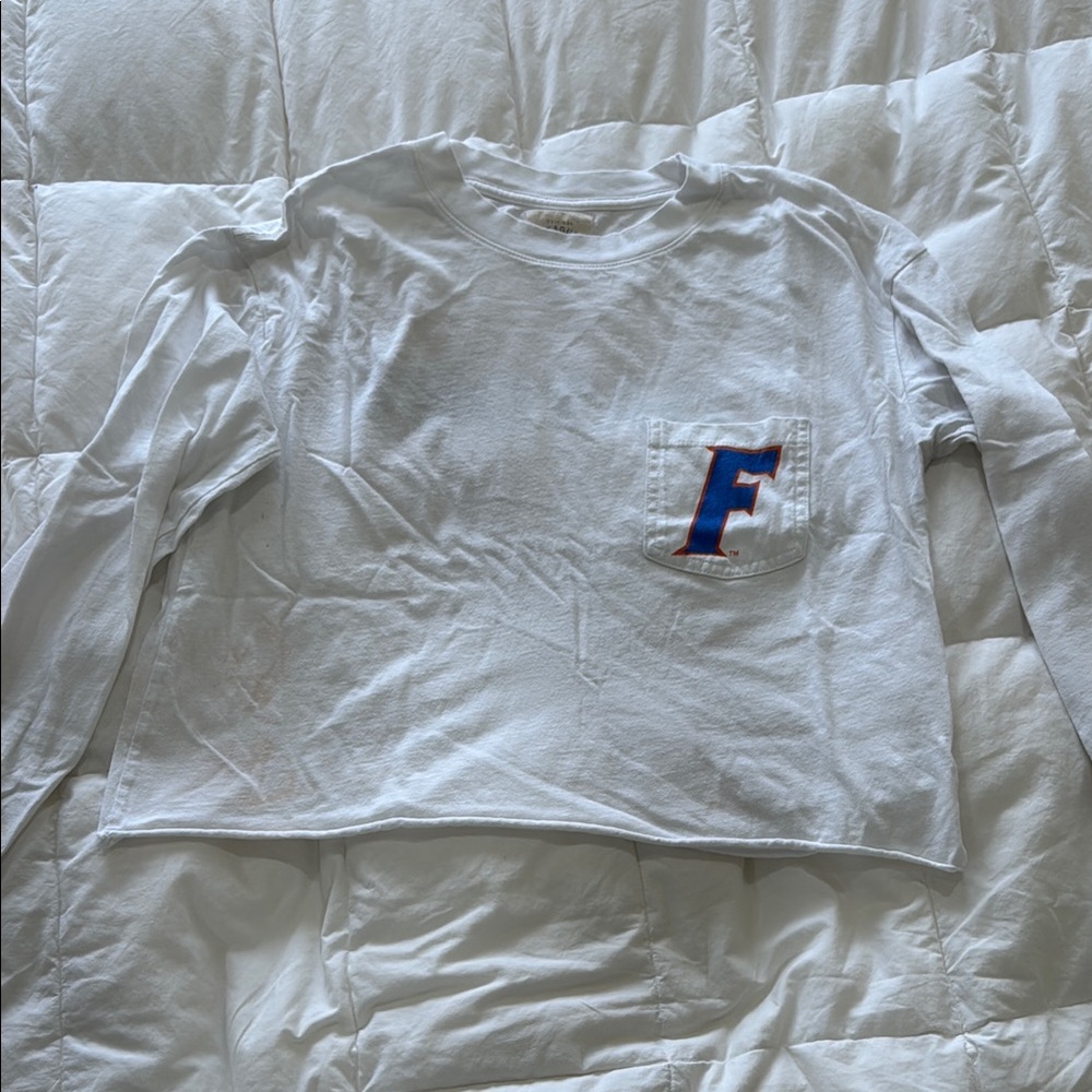 UF Gator White Long Sleeve Shirt with Pocket